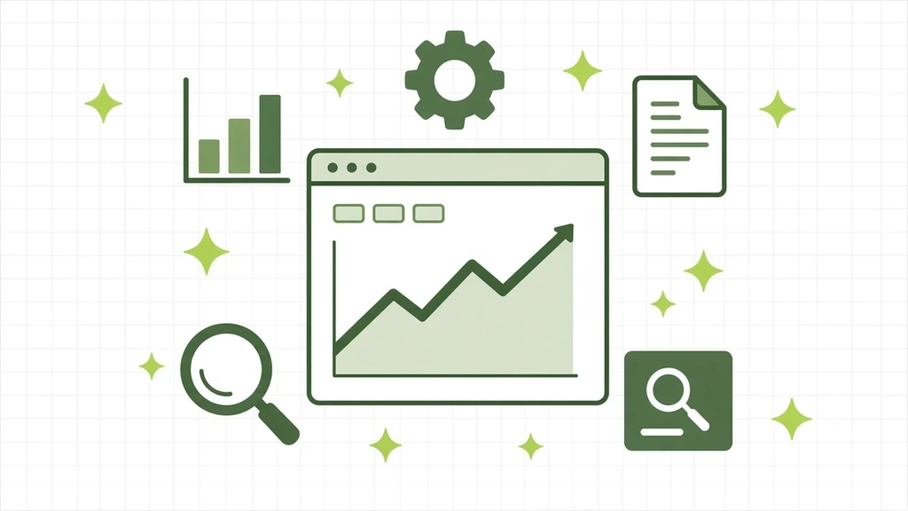 Search Console for Multilingual Sites: a Search Console-like property window with locale chips and an abstract chart on a