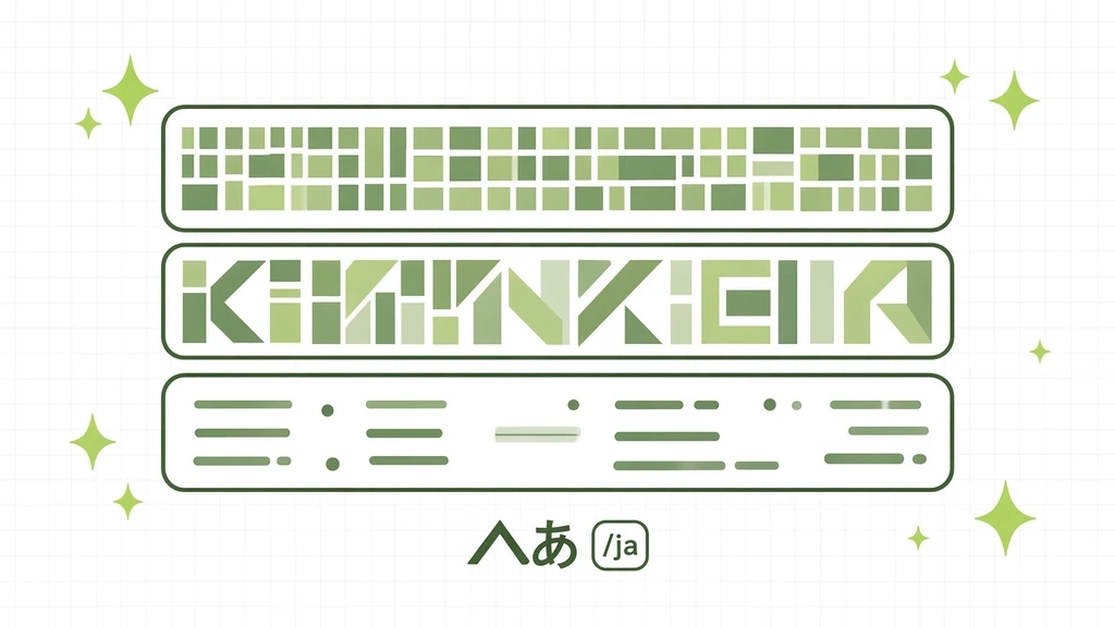 Translate Website to Japanese: three stacked kanji, kana, and Latin script lanes with a /ja chip on a white grid