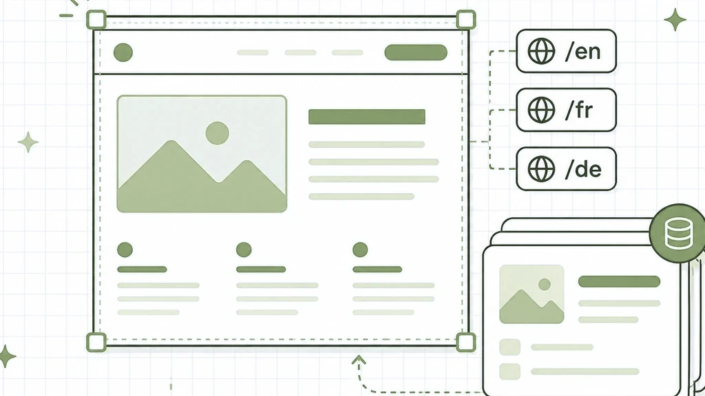 How to Translate a Webflow Website for Multilingual SEO: a Webflow designer canvas with locale URL pills /en /fr /de and CMS